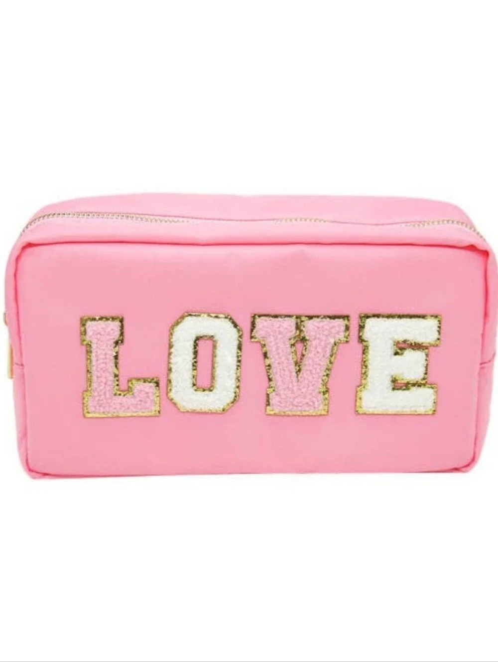 Pink LOVE Embellished Cosmetic Pouch